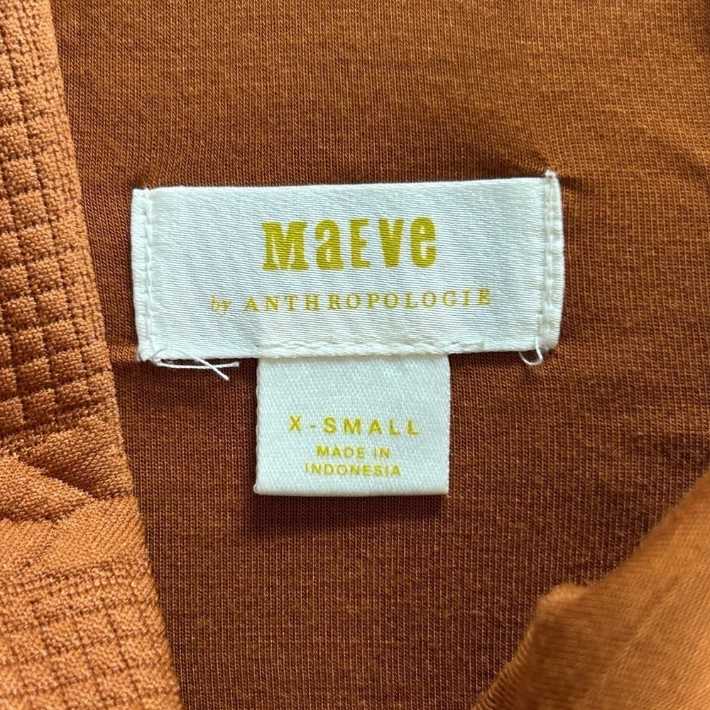 Maeve Anthropologie Button Side Cropped Top Vest Pecan Brown Size XS - Picture 10 of 13